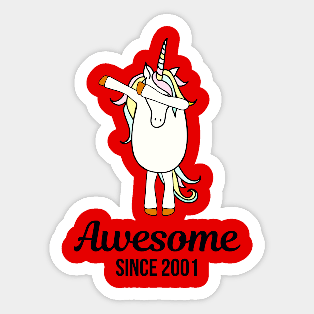 Awesome since 2001 Sticker by hoopoe